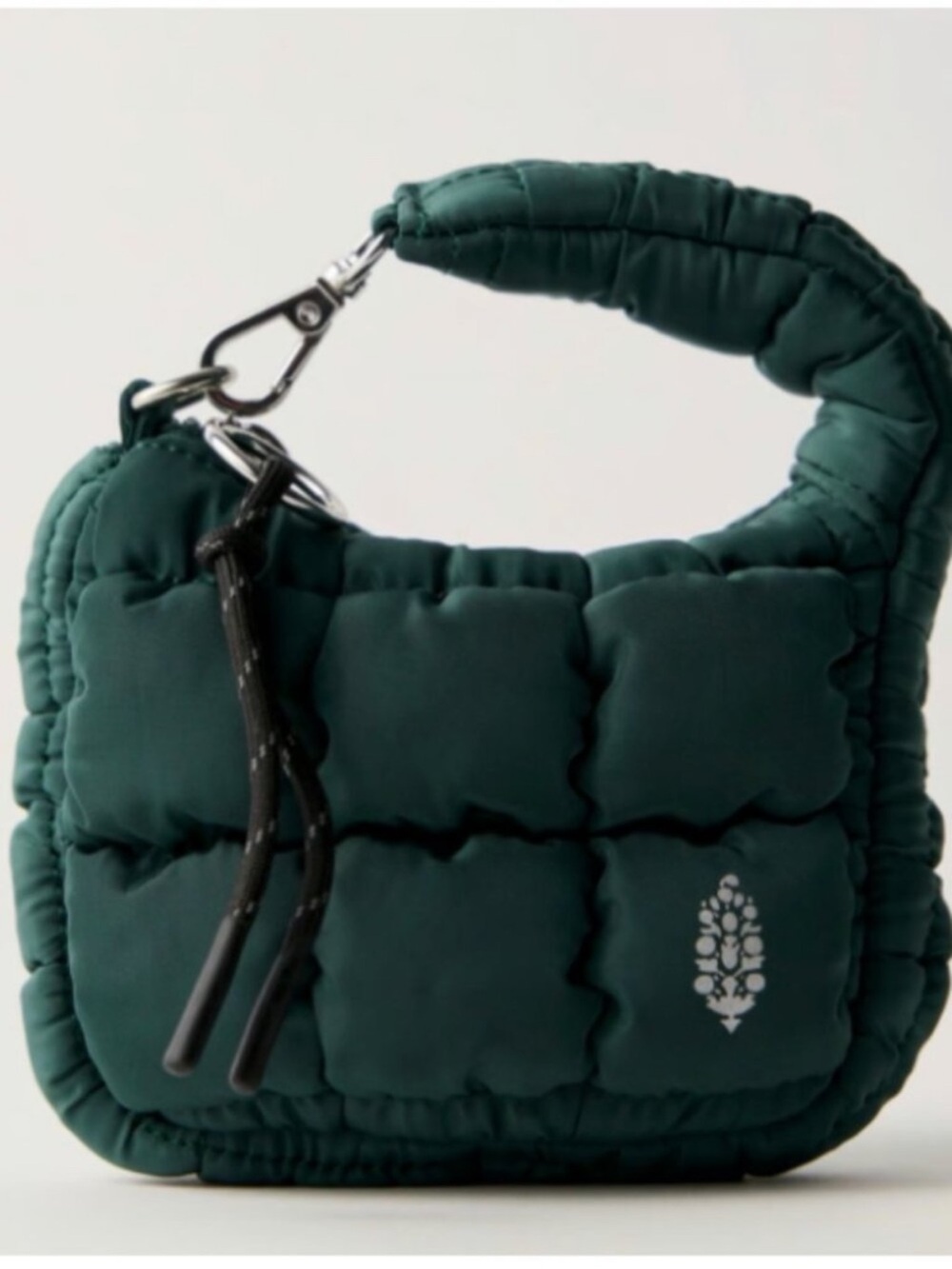 Free People Quilted Micro Pouch Evergreen Wallet Bag Keychain Pouch FP NEW NWT